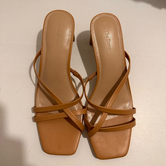 NEVER WORN- The Drop Women's Amelie Strappy Square Toe Heeled Sandal in Doe Tan - Picture 4 of 4